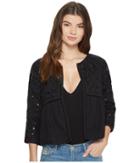 Lucky Brand Embroidered Jacket (lucky Black) Women's Coat