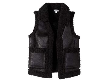 Splendid Littles Pleather Sherpa Vest (little Kids) (black) Girl's Vest