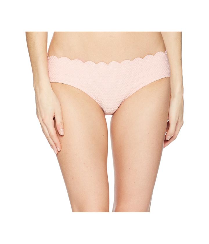 Kate Spade New York Marina Piccola Textured Scallop Hipster Bottom (aloha Pink) Women's Swimwear