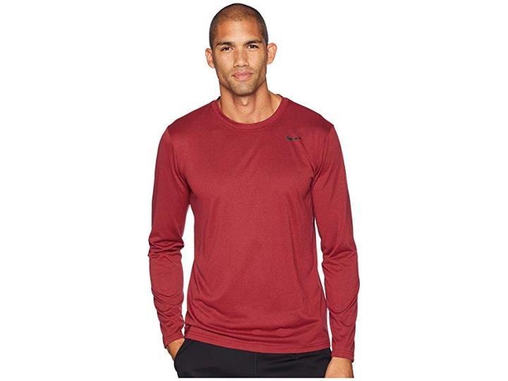 Nike Legend 2.0 Long Sleeve Tee (burgundy Crush/red Crush) Men's T Shirt