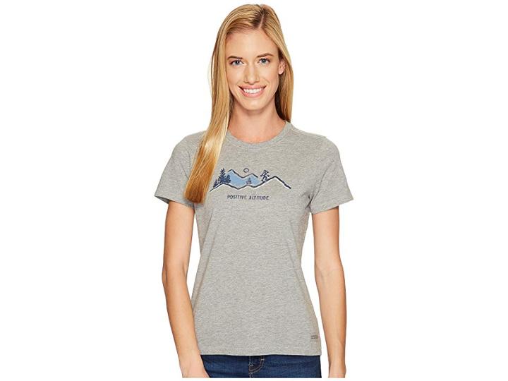 Life Is Good Positive Altitude Crusher Tee (heather Gray) Women's T Shirt