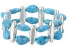 Robert Lee Morris Turquoise And Silver Stretch Bracelet (turquoise) Bracelet