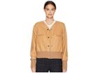 Jil Sander Navy Short Blouson Double Fastening Coat With Front Pockets (dark Beige) Women's Coat