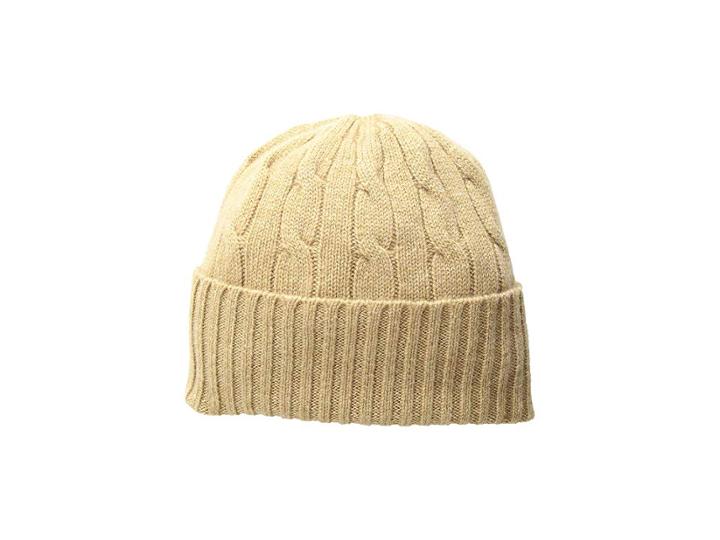 Polo Ralph Lauren Cashmere Classic Cable Hat (camel Melange) Beanies