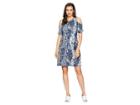 Michael Michael Kors Patch Flower Cold Shoulder Dress (true Navy/light Chambray) Women's Dress