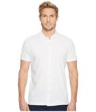Perry Ellis Short Sleeve Stretch Solid Jacquard Shirt (bright White) Men's Clothing