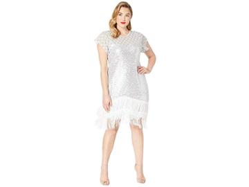 Unique Vintage Plus Size 1920s Fringe Del Mar Flapper Dress (antique Silver) Women's Dress