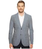 Perry Ellis Slim Fit End-on-end Linen Suit Jacket (bijou Blue) Men's Jacket