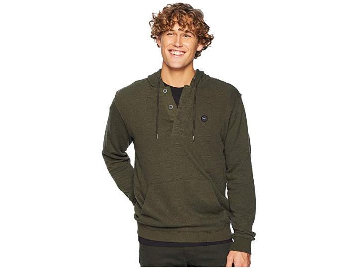 Rvca Lupo Pullover Hoodie (dark Military) Men's Sweatshirt