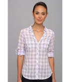 Columbia Sun Drifter L/s Shirt (whitened Violet Gingham) Women's Long Sleeve Button Up