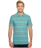 The North Face Short Sleeve Cool Canyon Polo (bristol Blue Stripe) Men's Clothing