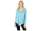 Karen Kane Asymmetric V-neck Top (jade) Women's Clothing