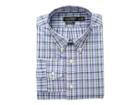 Lauren Ralph Lauren Slim Fit No-iron Plaid Cotton Dress Shirt (navy/lemon Multi) Men's Long Sleeve Button Up