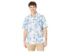 Quiksilver Waterman Japanese Oceans Short Sleeve Shirt (parisian Blue) Men's Clothing
