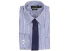 Lauren Ralph Lauren Bengal Stripe Spread Collar Classic Button Down Shirt (blue/white) Men's Long Sleeve Button Up