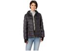 Jessica Simpson Horizontal Puffer W/ Zip-up High Neck (black) Women's Coat