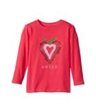 Life Is Good Kids Sweet Strawberry Long Sleeve Crusher Tee (toddler) (pop Pink) Girl's T Shirt