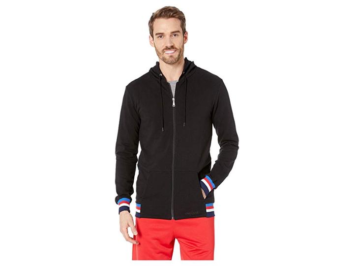 Asics Tiger Logo Sweat Full Zip Hoodie (performance Black) Men's Sweatshirt