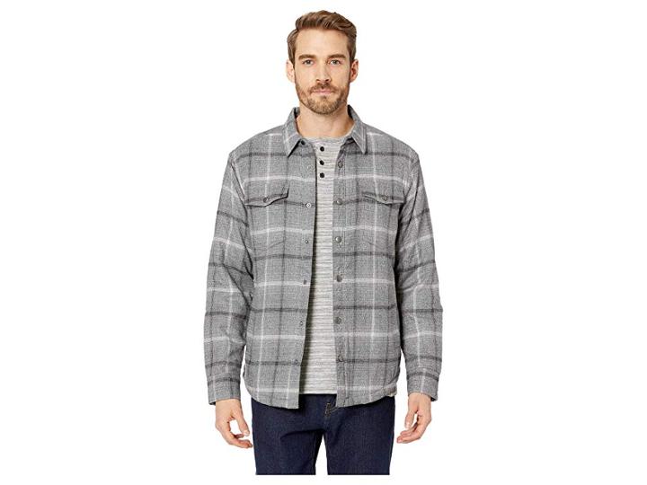 Lucky Brand Plaid Sherpa Shirt Jacket (grey Plaid) Men's Coat