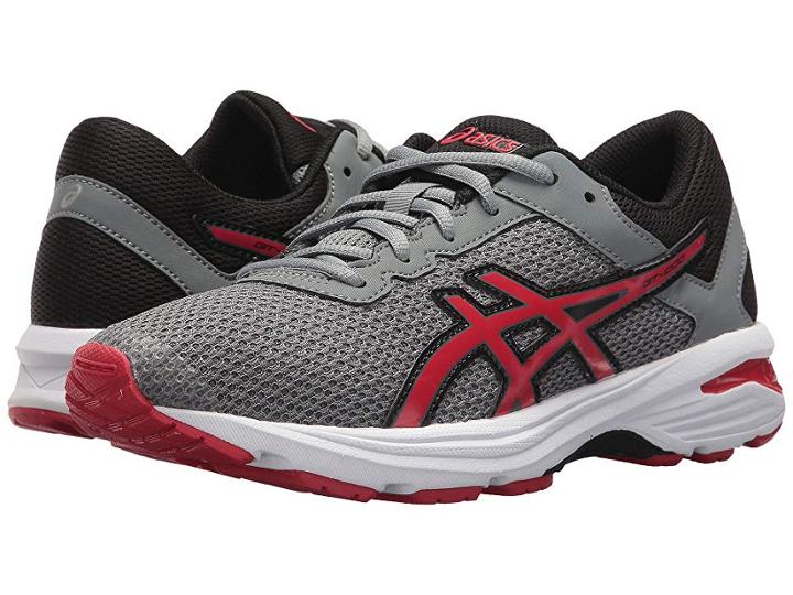 Asics Kids Gt-1000 6 Gs (big Kid) (stone Grey/classic Red/black) Boys Shoes