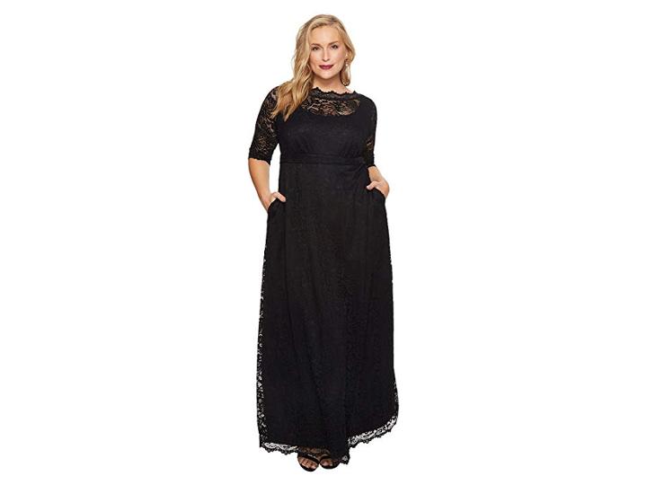 Kiyonna Leona Lace Gown (onyx) Women's Dress
