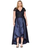 Adrianna Papell Plus Size Beaded Long Dress (navy) Women's Dress