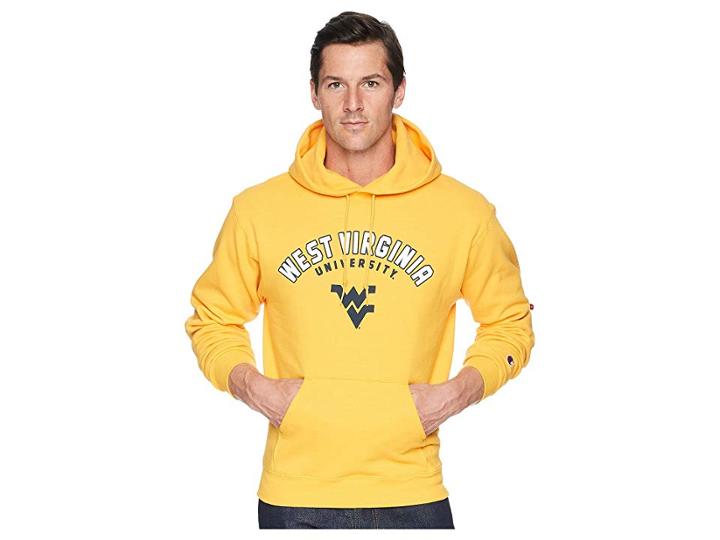 Champion College West Virginia Mountaineers Eco(r) Powerblend(r) Hoodie 2 (champion Gold) Men's Sweatshirt