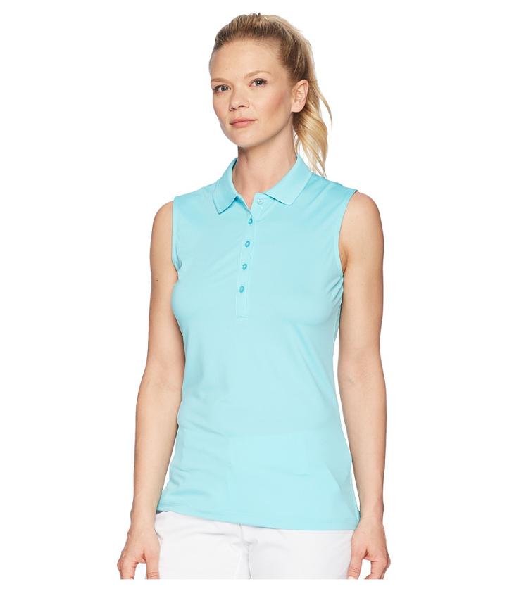 Callaway Opti-dri Micro-hex Sleeveless Polo (blue Radiance) Women's Sleeveless