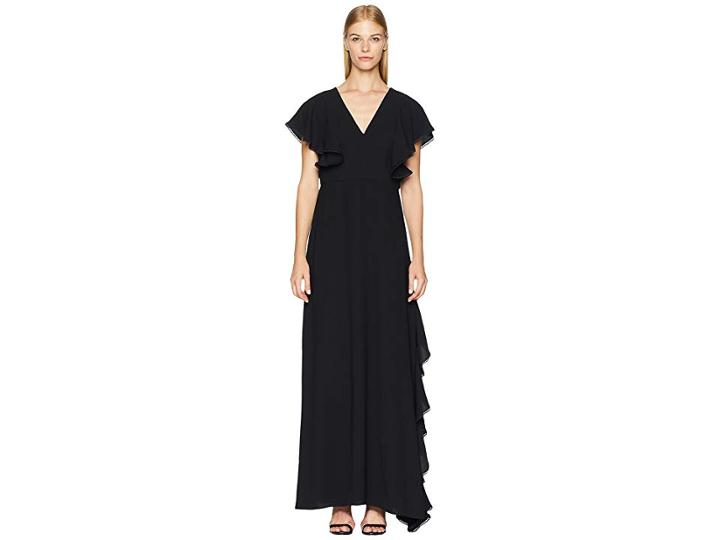 Ml Monique Lhuillier Crepe Gown (black) Women's Dress