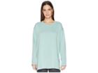 Eileen Fisher Organic Cotton Blend Terry Round Neck Top With Side Slits (elm) Women's Clothing