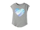 Nike Kids Heart Gradient Morph Short Sleeve Tee (little Kids) (dark Grey Heather) Girl's T Shirt