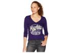 Champion College Washington Huskies Long Sleeve V-neck Tee (champion Purple) Women's T Shirt