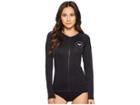 Roxy Essentials Long Sleeve Upf 50 Zip Up Rashguard (anthracite) Women's Swimwear