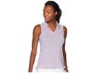 Adidas Golf Ultimate 365 Stripe Sleeveless Polo (clear Lilac) Women's Clothing