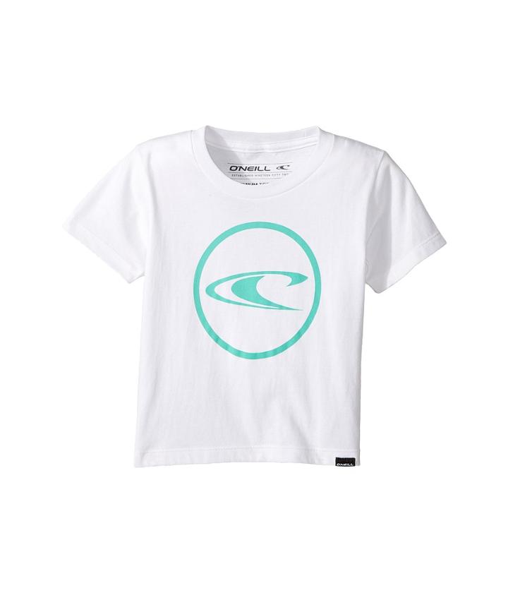 O'neill Kids Iron Worker Screen Short Sleeve Tee (toddler/little Kids) (white) Boy's T Shirt