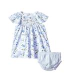 Mud Pie Floral Smocked Dress With Bloomers (infant) (blue) Girl's Dress