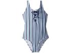 Splendid Littles Tie-dye Stripe One-piece (big Kid) (blue) Girl's Swimsuits One Piece