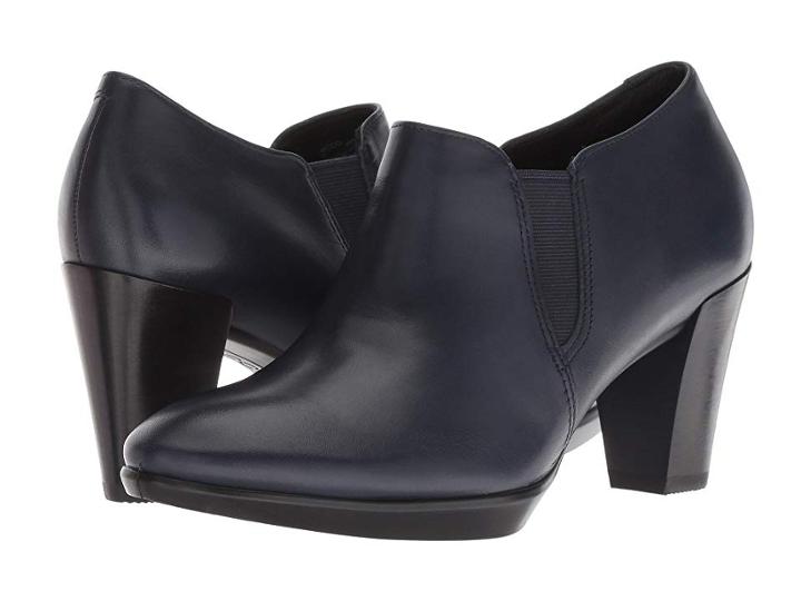 Ecco Shape 55 Plateau Stack Shootie (night Sky Calf Leather) High Heels