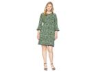 Michael Michael Kors Plus Size Paisley Flounce Dress (true Navy/green Apple Multi) Women's Dress