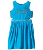 Us Angels Georgette Tank Ringer W/ Cut Out Bodice Full Skirt (big Kids) (blue) Girl's Dress