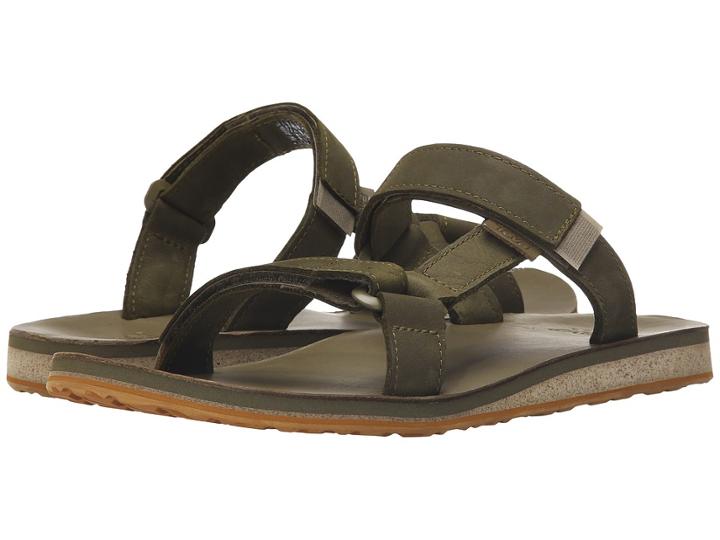 Teva Universal Slide Leather (dark Olive) Men's Sandals