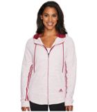 Adidas Sport2street Full Zip Hoodie (mystery Ruby Melange) Women's Sweatshirt