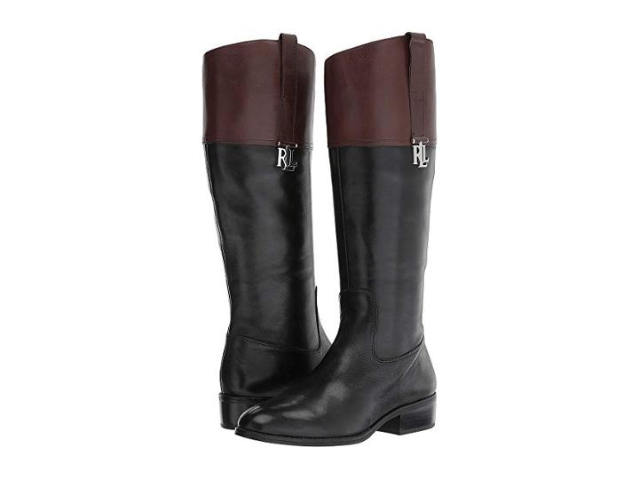 Lauren Ralph Lauren Merrie (black/dark Brown Burnished Calf) Women's Shoes