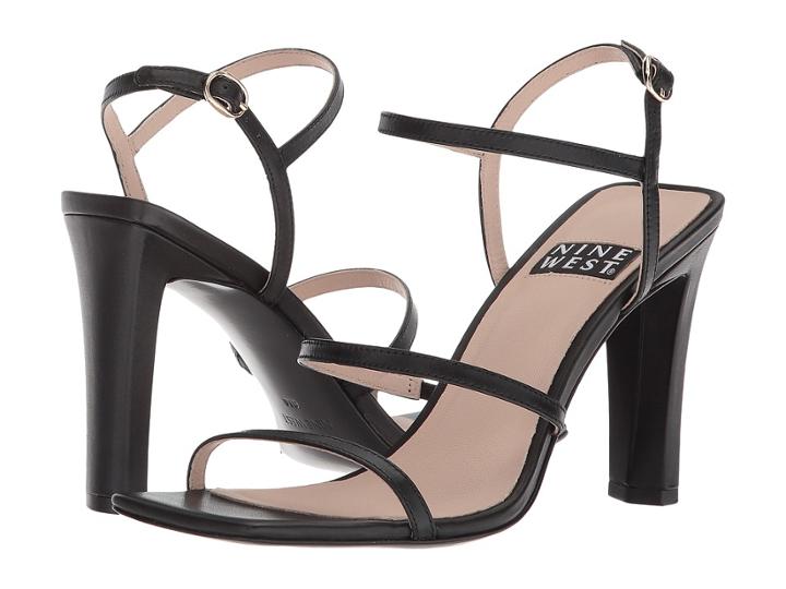 Nine West Gabelle 40th Anniversary Strappy Heeled Sandal (black Leather) Women's Sandals