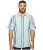 Tommy Bahama Cabo Frio Stripe Short Sleeve Woven Shirt (download Blue) Men's Short Sleeve Button Up