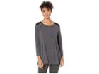 Donna Karan Classic Sleep Top (charcoal Heather) Women's Pajama