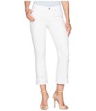Liverpool Hannah Crop Flare With Embroidery In Comfort Stretch Denim In Bright White (bright White) Women's Jeans