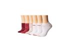 Adidas Superlite Mini Stripe 6-pack No Show Socks (trace Maroon Pink/mystery Ruby/white/ash Pearl) Women's No Show Socks Shoes