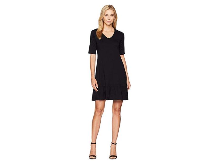 Karen Kane V-neck Ruffle Hem Dress (black) Women's Dress