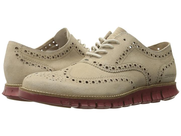 Cole Haan Zerogrand Wing Ox Suede (barley Suede/masonry Madras) Men's Shoes
